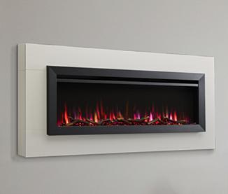 SimpliFire Allusion Slim 60 inch electric fireplace with Crestline wall mount kit