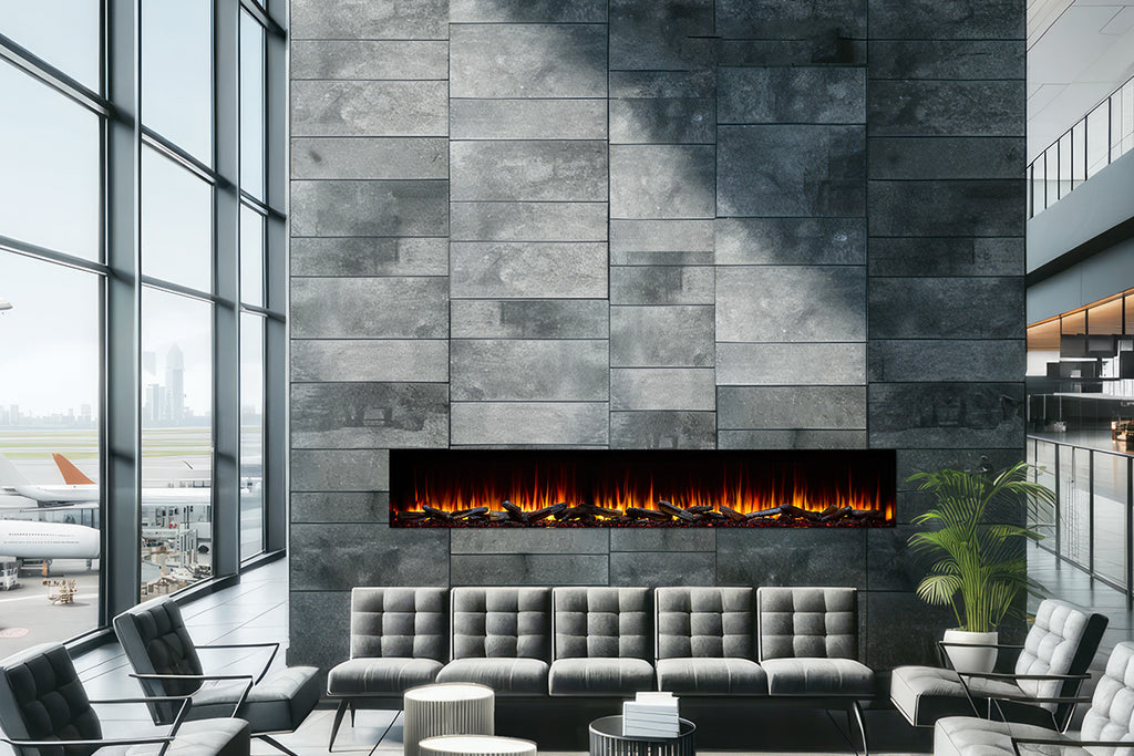 SimpliFire Triton 78 inch linear electric fireplace