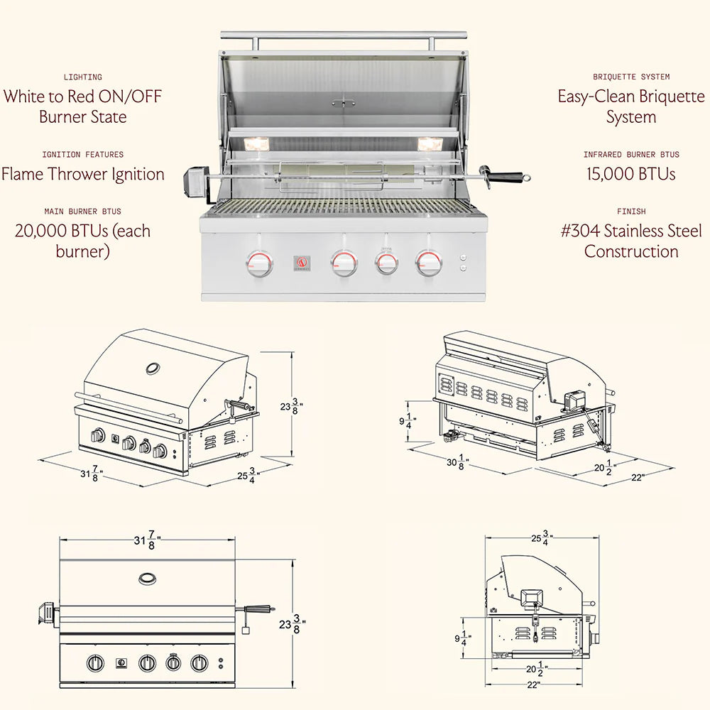 Summerset TRL Pro 32" 4 Burner Built-in Gas Grill