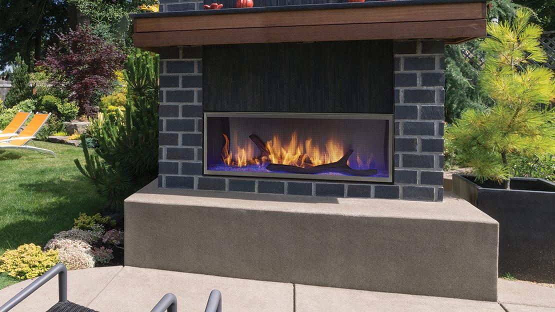 Majestic Lanai 48" Outdoor Linear Gas Fireplace, single-sided, in outdoor patio